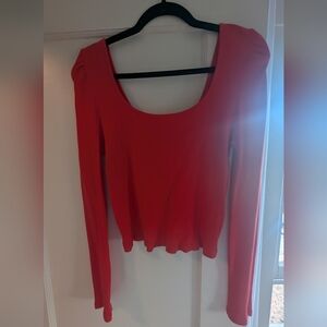 Topshop Puff Shoulder Long Sleeve Top, Size 12